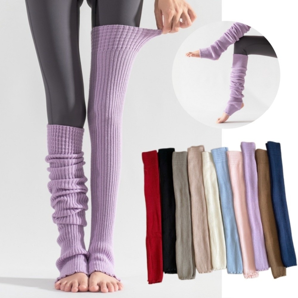 Pilates Yoga Footwear - Täglicher Gebrauch Kniehohe Ballett-Beinstulpen Einfarbige Weiche