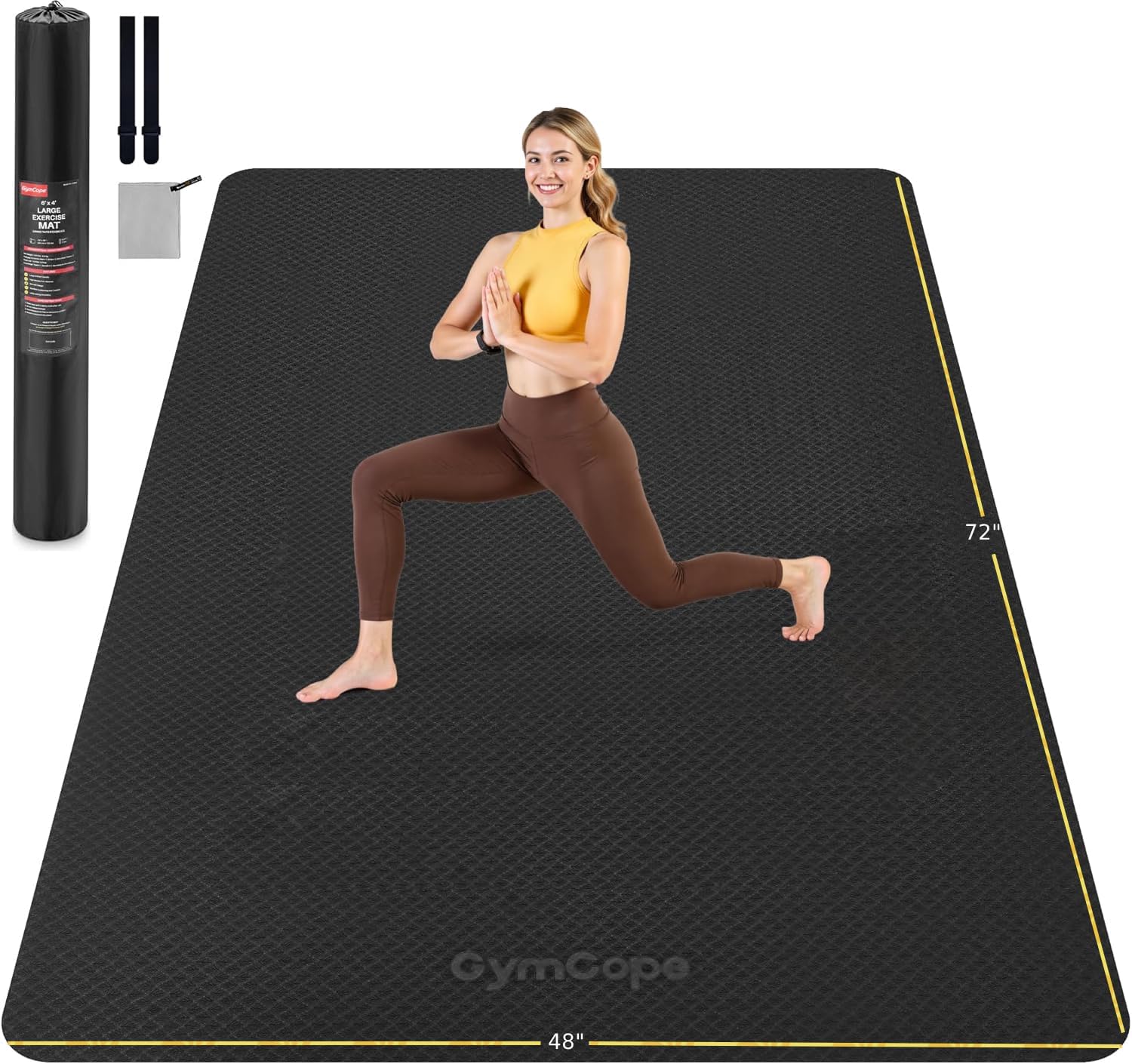 Pilates Yoga Or Gym - Extra große Yogamatte 72x48 oder 78x57