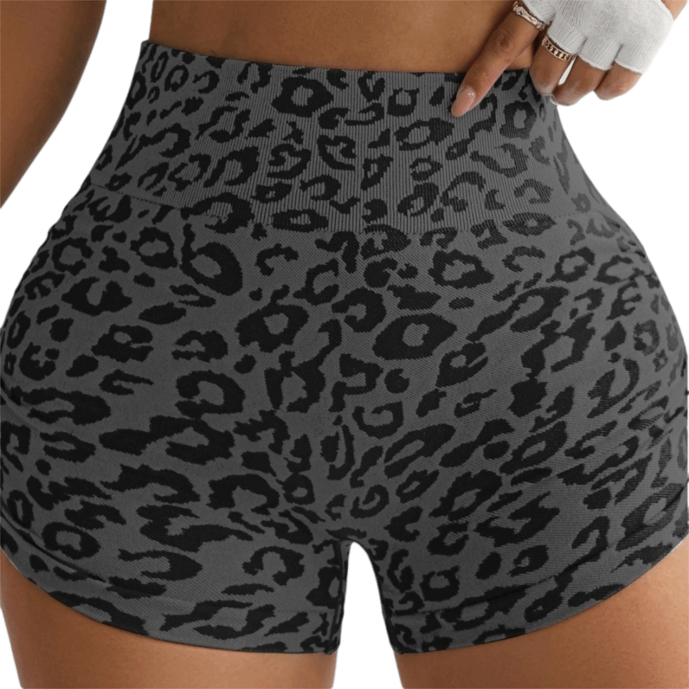 Pilates Yoga Oxford - Lässige Leoparden-Shorts mit hoher Taille, hauteng,