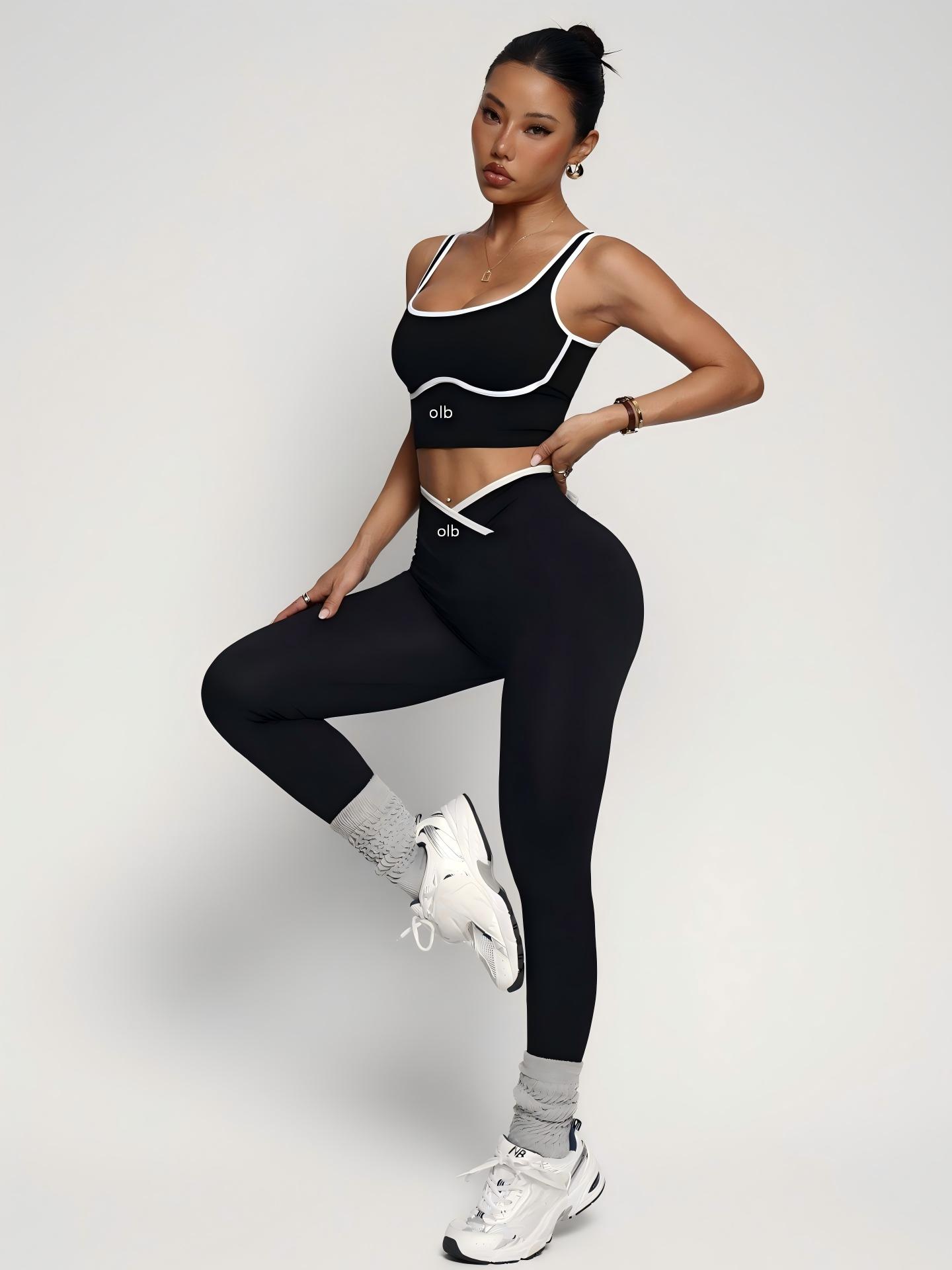 Yoga Strap Cotton - 2-teiliger neuer Sport-BH, Weste, Hose, Fitnessanzug,
