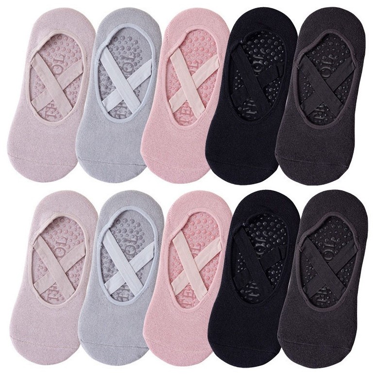 Pilates Yoga Barre - 1/3 Paar Yoga-Socken für Damen, Baumwolle,