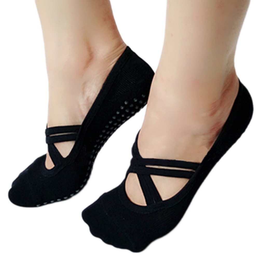 Pilates Yoga Barre - Yoga-Socken für Damen, Schwarz, Rutschfest, für