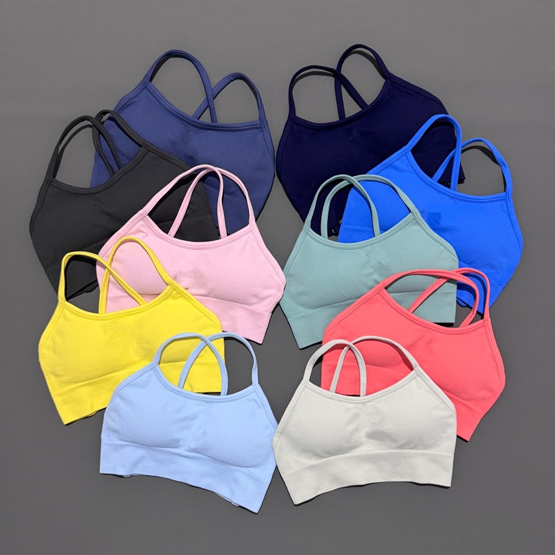 Yoga Strap Cotton - Histello rückenfreier Sport-BH für Damen, nahtlos,