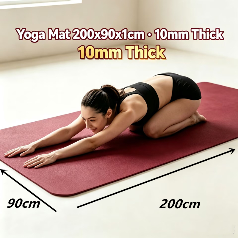 Pilates Yoga For Beginners - Yogamatte 200*90cm Hochelastische TPE-Fitnessmatte Stoßfest Schalldämmend