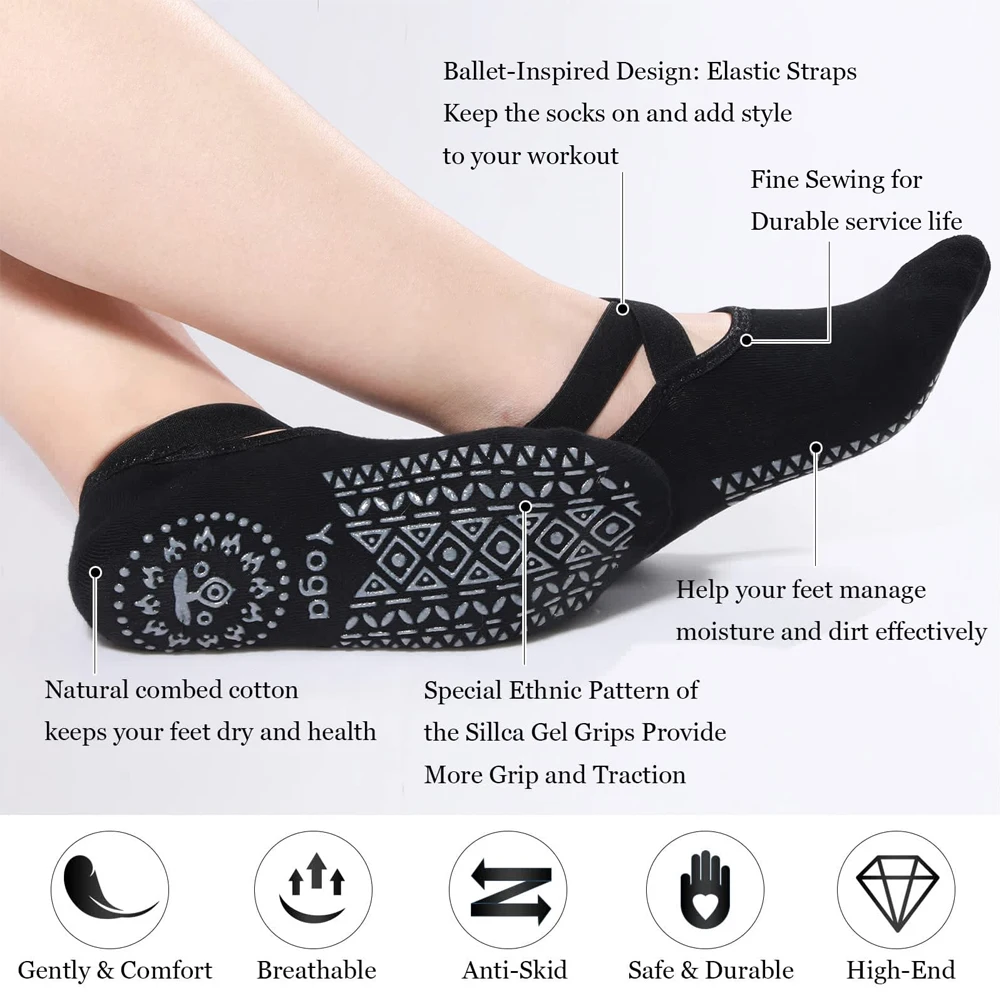 1 Paar Yoga-Socken für Frauen  – Pilates Yoga Barre Bewertung und Preis