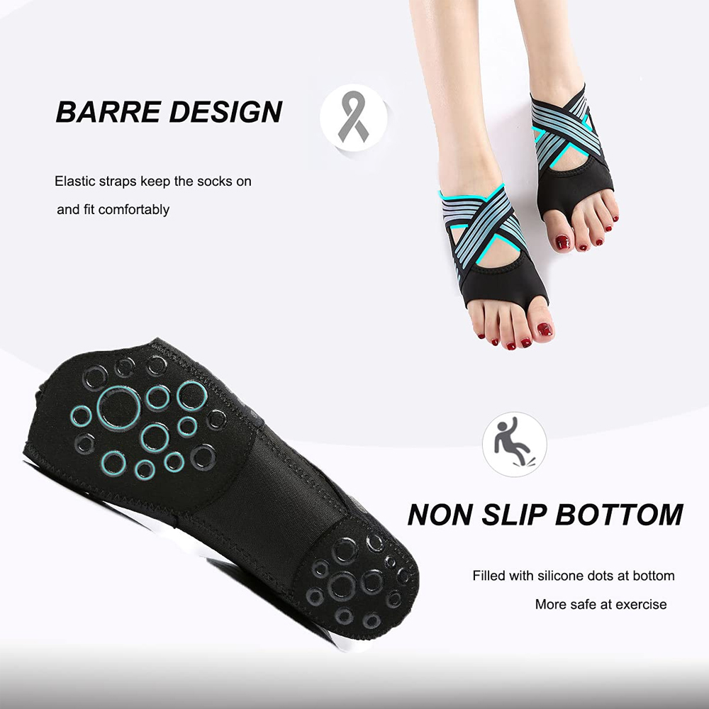 1 Paar rutschfeste, zehenlose  – Pilates Yoga Barre Bewertung und Preis