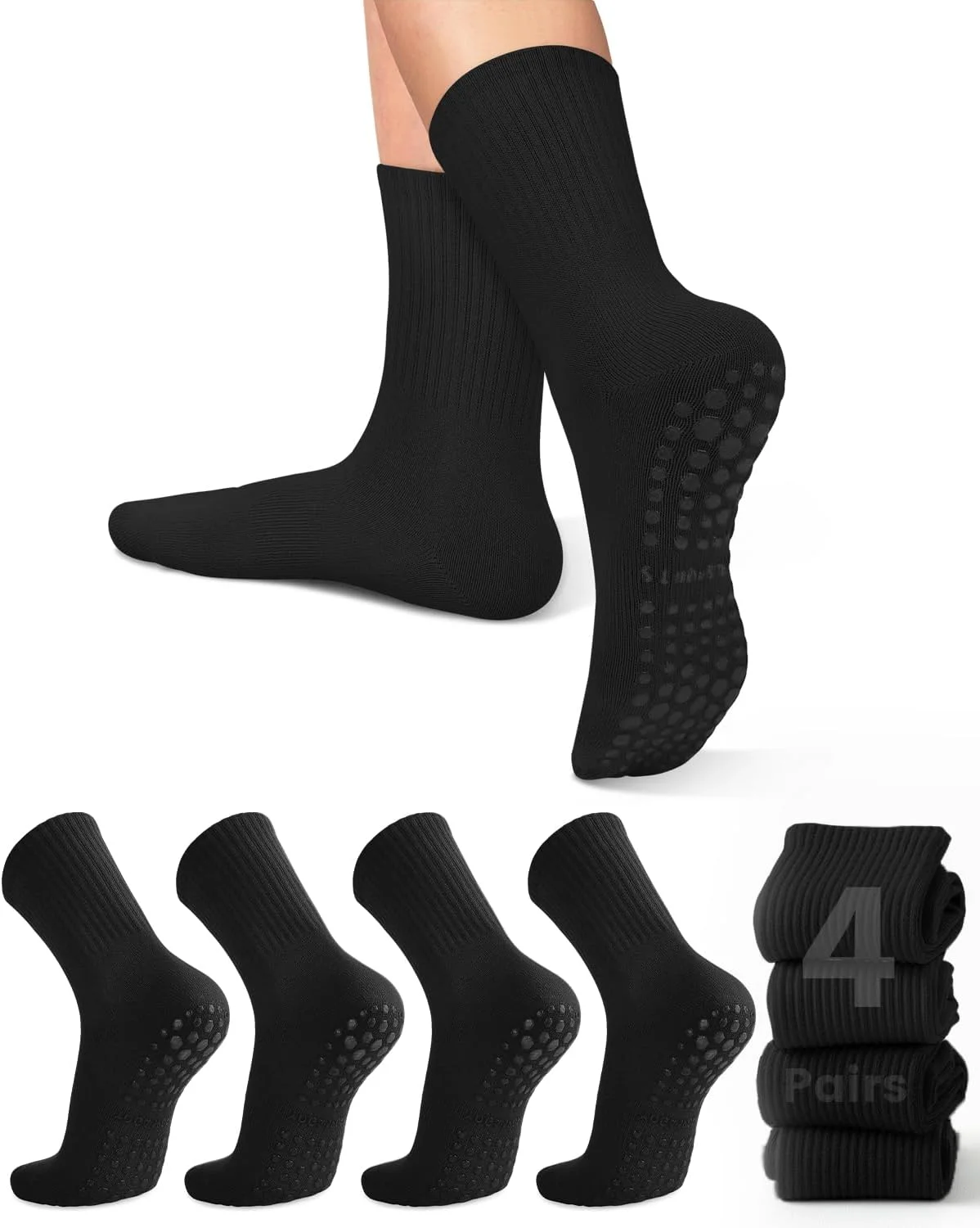4 Paar Damen-Yoga-Socken, einf – Pilates Yoga Grip Socks Bewertung und Preis