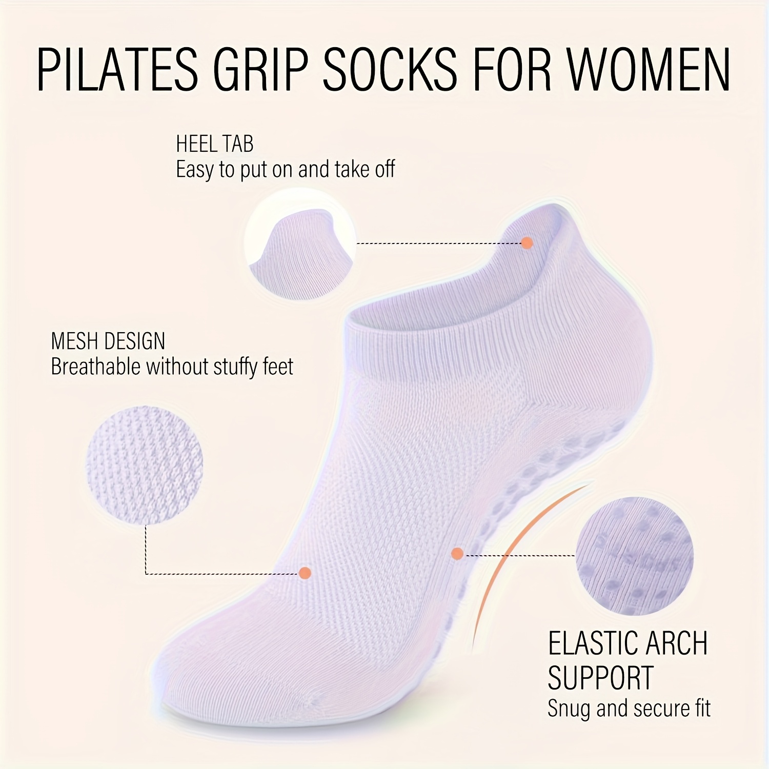 1 Paar Grip-Pilates-Socken für – Pilates Yoga Barre Bewertung und Preis