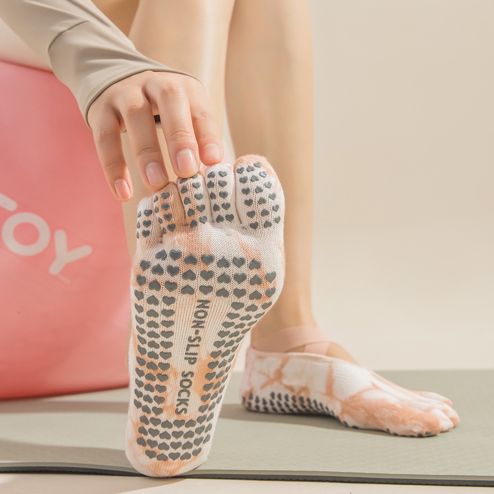 Damen Tie-Dye Fünf-Zehen-Yoga- – Pilates Yoga Grip Socks Bewertung und Preis
